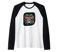Divertidos éxitos navideños Solo con muérdago Camiseta Manga Raglan