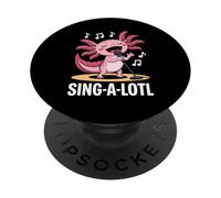Divertidos fanáticos del Karaoke Cantando Axolotl de Sing-alotl PopSockets PopGrip Adhesivo