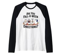 Divertidos Fantasmas de Halloween Are You Fall-O-Ween Directions Lindo Camiseta Manga Raglan