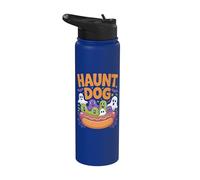 Divertidos fantasmas de perros embrujados de Halloween Stainless Steel Insulated Water Bottle