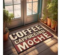 Divertidos felpudos para entrada al aire libre, explorando el mundo de las bebidas de café, felpudo para puerta de porche divertido de otoño (65 x 90 cm)