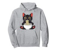 Divertidos fideos ramen gato comiendo anime kawaii japonés retro Sudadera con Capucha