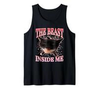 Divertidos Gatos Humor The Beast Inside Me Cute Silly Cat Meme Camiseta sin Mangas