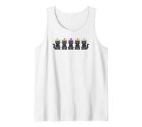 Divertidos Gatos Negros Kawaii de Halloween para los Amantes de los Gatitos brujos Camiseta sin Mangas