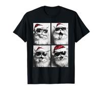 Divertidos Gatos persas con Gafas de Sol Sombrero de Papá Noel Gatitos de Navidad Camiseta