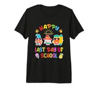 Divertidos gnomos del último día de Escuela Vibes de Vacaciones de Verano Camiseta Premium