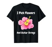 Divertidos guitarristas cita amante de las flores de hibisco tropical Camiseta