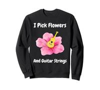 Divertidos guitarristas cita amante de las flores de hibisco tropical Sudadera