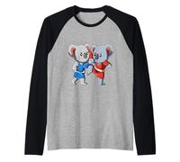 Divertidos Koalas de Muay Thai Kickboxing y Boxeo Tailandés Camiseta Manga Raglan