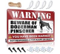 Divertidos letreros de bar para el hogar, bar, cuidado con Doberman Pinscher, letrero de metal divertido (30 x 40 cm)