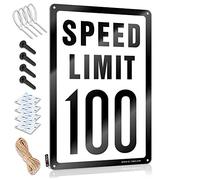 Divertidos letreros de bar para el hogar, límite de velocidad, 100 mph, accesorios de garaje para decoración de bar deportivo (20 x 30 cm)