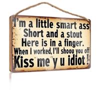 Divertidos letreros de escritorio con texto en inglés "I'm A Little Smart Ass". Decoración para dormitorio, campista (15 x 28 cm)