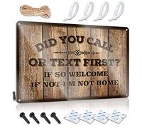 Divertidos letreros de garaje para hombres, con texto en inglés "Did You Call or Text First, decoración de puerta de dormitorio, decoración de bar vintage (30 x 40 cm)