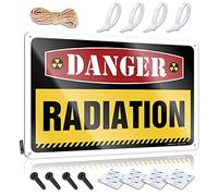 Divertidos letreros de garaje para hombres, peligro de radiación aliada, letrero militar de metal para cueva, decoración divertida para dormitorio (20 x 30 cm)