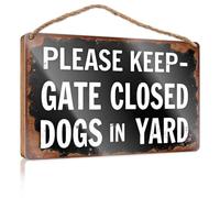 Divertidos letreros de madera para puerta de oficina con texto en inglés «Keep Gate Close» (15 x 28 cm)