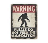 Divertidos letreros de metal con texto en inglés "Please Do Not Feed The Sasqutch", letrero de estaño para garaje, hombre, cueva, bar, hogar, dormitorio, decoración de pared, 8 x 12 pulgadas