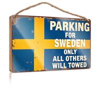 Divertidos letreros de oficina para estacionamiento solo para Suecia. Todos los demás remolcarán. Regalos divertidos de caza, regalos de verano (23 x 35 cm)