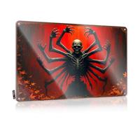 Divertidos letreros de pared con texto en inglés "Darkness Unleashed: The" Armed Skeleton'S Ing Of Chaos, letrero de metal para el hogar, bar, decoración de cueva de hombre (20 x 30 cm)