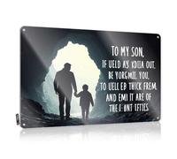 Divertidos letreros de pared para decoración de habitación y oficina, explorando lo desconocido juntos: un viaje de padre e hijo, bonito colgante de pared rústico (30 x 40 cm)