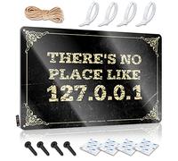Divertidos letreros decorativos de pared con texto en inglés "There 's No Place Like 127.0..1 - Letrero personalizado divertido para cocina y decoración al aire libre (20 x 30 cm)