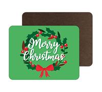 Divertidos manteles Individuales de Navidad | Alfombra de Lugar de Comida tapete de Mesa Vajilla | Feliz Navidad Holly Bush | Divertido Accesorio de Mesa de Broma | PM3