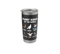 Divertidos memes de aves del mundo: observación de aves, observación de aves Vaso térmico de acero inoxidable de doble pared