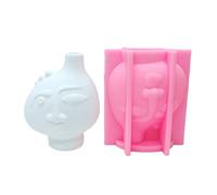 Divertidos moldes de cara humana para decoración de escritorio de sala de jarrón, moldes de silicona de resina epoxi