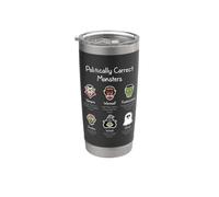Divertidos monstruos políticamente correctos monstruo clásico de Halloween Vaso térmico de acero inoxidable de doble pared