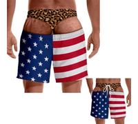 Divertidos pantalones cortos de natación para hombre, de verano, 3D, con | Calzoncillos falsos personalizados para bromas, traje de baño hawaiano tropical, vacaciones, pantalones cortos