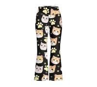Divertidos pantalones deportivos de corte estrecho para niñas con diseño de dibujos animados, pantalones flexibles, cómodos puños de punto, perfectos para exteriores, uso diario, tiempo libre en