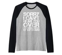Divertidos papás barbudos Día del Padre Barbas Grandeza de mi Barba Camiseta Manga Raglan