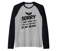 Divertidos papás barbudos papá Barbas Humor Día del Padre No afeitarse Camiseta Manga Raglan