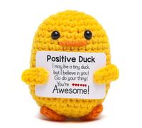 Divertidos patos positivos de apoyo emocional de ganchillo, regalos inspiradores de cumpleaños, San Valentín, elefantes blancos, regalos para mujeres y hombres, lindo pato para decoración del hogar