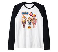 Divertidos Payasos de Circo tontos tristes Camiseta Manga Raglan