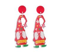Divertidos pendientes de acrílico con colgante de Papá Noel, muñeco de nieve, aretes de amor a la moda, aretes de gota de Navidad de dibujos animados