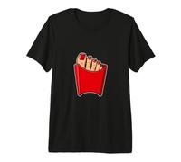 Divertidos pies pies Dedos de los pies Patatas Fritas Comida rápida Comida para Llevar uñas Camiseta Premium