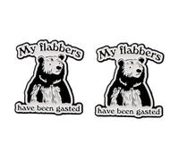 Divertidos pines esmaltados, 2 unidades, con texto en inglés "My Flabbers Have Been Gasted", lindo oso para mochila, chaqueta, sombrero, ropa, regalo para amigos