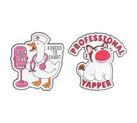 Divertidos pines esmaltados de animales, "Born to Yap" Nurse Duck y "Professional Yapper" Dog Humor Pin de solapa