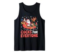 Divertidos pollas de gallos de Trineo de Papá Noel para Todos Navidad Camiseta sin Mangas