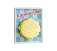 Divertidos Posavasos,Decoración de Cocina de Silicona Antideslizante con Diseño de Hamburguesa - Posavasos estéticos con Marco de Almacenamiento magnético,para Barra de Café, Oficina en