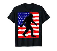 Divertidos Regalos Bigfoot Sasquatch Fun America Patriotic USA Flag Camiseta