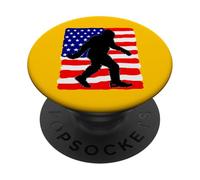 Divertidos Regalos Bigfoot Sasquatch Fun America Patriotic USA Flag PopSockets PopGrip Adhesivo