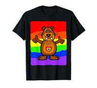 Divertidos Regalos de Arco Iris Lindo Castor roedor ratón Mujeres, Hombres y niños Camiseta