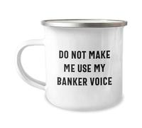 Divertidos regalos de banquero de amigos para graduación, tazas únicas, no me hagas usar mi voz bancaria, acero inoxidable de 12 onzas con acabado esmaltado