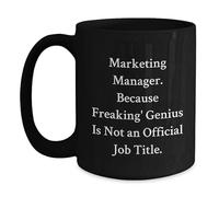 Divertidos regalos de gerente de marketing de amigos - "Gerente de marketing. Because Freaking" genius Is Not An Official Job Title". Regalos únicos de graduación para gerente de marketing