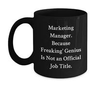 Divertidos regalos de gerente de marketing de amigos - "Gerente de marketing. Because Freaking" genius Is Not An Official Job Title". Regalos únicos de graduación para gerente de marketing