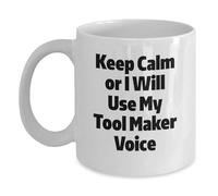 Divertidos regalos para graduación, taza de café blanca con texto en inglés "Keep Calm Or I Will Use My Tool Maker Voice", regalos de amigos y familiares