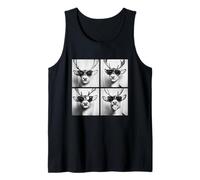 Divertidos renos con gafas de sol lindos animales ciervos Camiseta sin Mangas