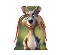 Divertidos sacos de dibujos animados con estampado de canguro zoológico, bolsas de regalo, reutilizables, fáciles de envolver, para cumpleaños, vacaciones, bolsas de Navidad