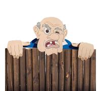 Divertidos signos para el exterior - 30 cm madera Nosy Old Man Señora Sign | Quirky Garden Fence Yard Art Decoration | Humorous Wood Craft for Patio Lawn. Weatherproof, 40 x 19.5 cm, Colgante, Unique